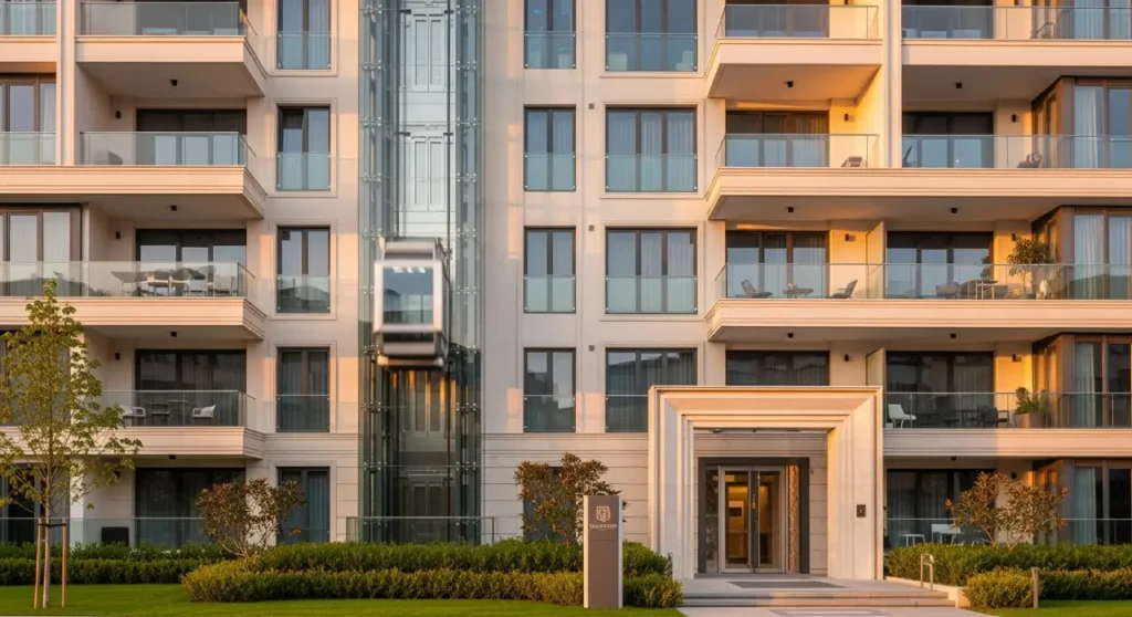 ascensor hidraulico en exterior