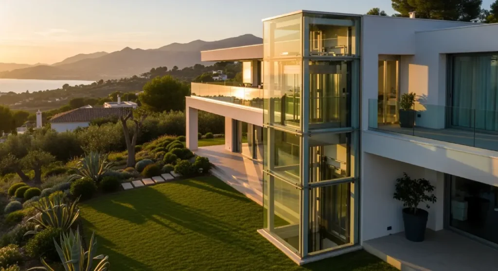 ascensor panoramico en viviendas exterior