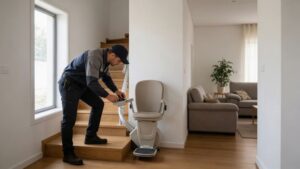 Instalar salvaescaleras en escalera curva