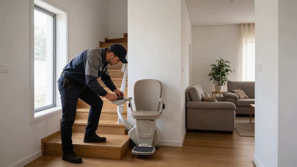 Instalar salvaescaleras en escalera curva
