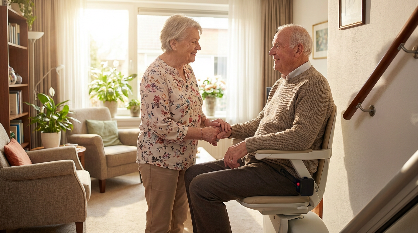 Son los salvaescaleras una buena idea - Pareja mayor feliz