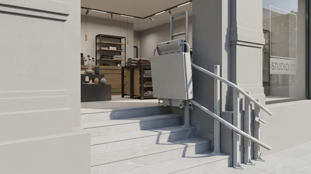 Plataforma salvaescaleras para local comercial